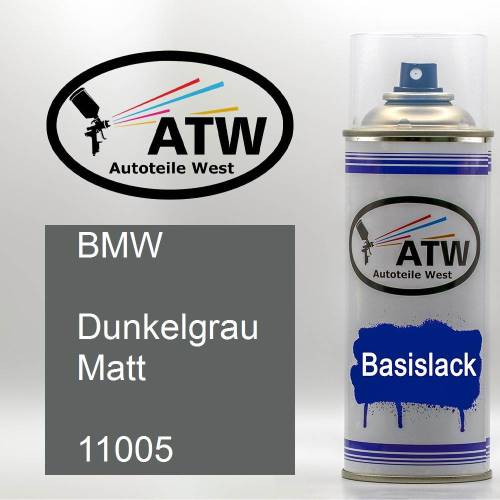 BMW, Dunkelgrau Matt, 11005: 400ml Sprühdose, von ATW Autoteile West.